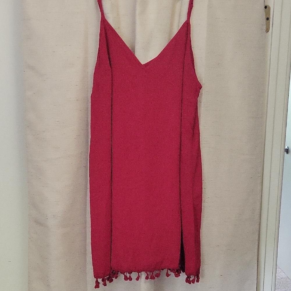 NWOT Shein 2X Curve Red Dress Tassel Hem